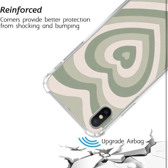 Sage Green Heart Phone Case for iPhone Xs Max, Indie Aesthetic Cute Case - Picture 3 of 10